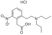 2-[2-(二丙基氨基)乙基]-6-硝基苯乙酸盐酸盐 结构式