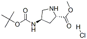 (2S,4R)-4-叔丁氧羰基氨基吡咯烷-2-羧酸甲酯盐酸盐 结构式