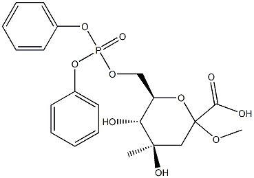 Methyl(methyl3-deoxy-D-arabino-hept-2-ulopyranosid)onate-7-(diphenylphosphate) 结构式