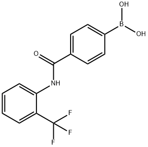N-2-三氟甲基苯基-4-硼苯甲酰胺 结构式