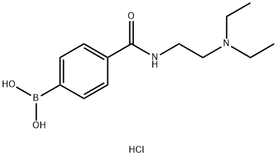 4-[2-(N,N-二乙基氨乙基)甲酰氨]苯基硼酸盐酸盐 结构式