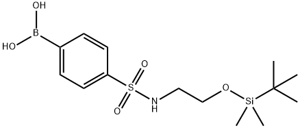 4-(N-(2-(TBDMSO)乙基)磺酰胺)苯基硼酸 结构式