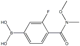 N-甲氧基-N-甲基-4-硼-2-氟苯甲酰胺 结构式