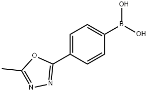 4-(5-甲基-1,3,4-噁二唑-2-基)苯基硼酸 结构式