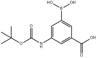 3-(N-BOC-氨基)-5-羧基苯基硼酸 结构式