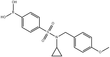 4-[N-环丙基-N-(4-甲氧基苄基)磺酰胺]苯基硼酸 结构式