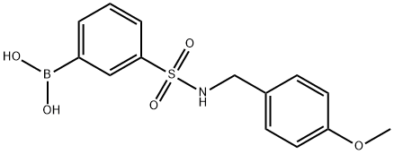 3-[N-(4-甲氧基苄基)磺酰胺]苯基硼酸 结构式