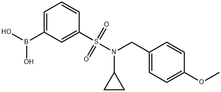 3-[N-环丙基-N-(4-甲氧基苄基)磺酰胺]苯基硼酸 结构式
