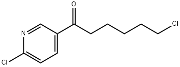 6-氯-1-(6-氯吡啶-3-基)己-1-酮 结构式