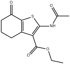 2-乙酰氨基-7-氧代-5,6-二氢-4H-苯并噻吩-3-羧酸乙酯 结构式