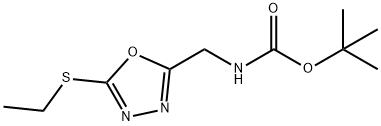 ((5-(乙硫基)-1,3,4-噁二唑-2-基)甲基)氨基甲酸叔丁酯 结构式