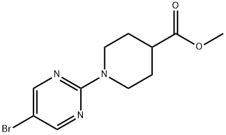 METHYL 1-(5-BROMOPYRIMIDIN-2-YL)PIPERIDINE-4-CARBOXYLATE 结构式