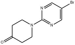 1-(5-溴-2-嘧啶)-4-哌啶酮 结构式