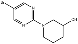 1-(5-BROMOPYRIMIDIN-2-YL)-3-PIPERIDINOL 结构式