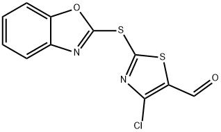 4-氯-2-(2-苯并噁唑硫代)-5-噻唑甲醛 结构式