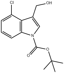 1-BOC-4-氯-3-羟基甲基吲哚 结构式