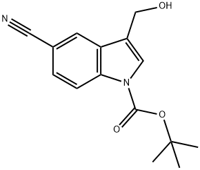 1-BOC-5-氰基-3-羟基甲基吲哚 结构式