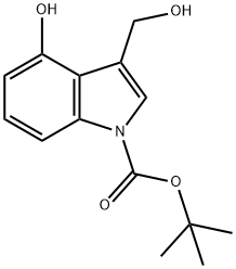 1-BOC-4-羟基-3羟甲基吲哚 结构式