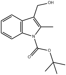 1-BOC-3羟甲基-2-甲基吲哚 结构式