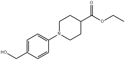 1-(4-(羟甲基)苯基)哌啶-4-甲酸乙酯 结构式