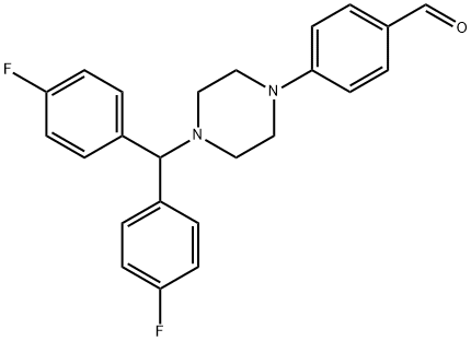 4-(4-[BIS(4-FLUOROPHENYL)METHYL]PIPERAZIN-1-YL)BENZALDEHYDE 结构式