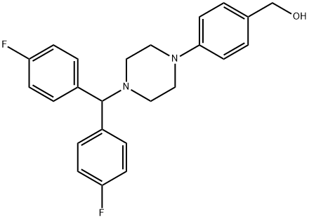 4-{4-[双(4-氟苯基)甲基]哌嗪}苄醇 结构式