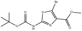 N-BOC-2-酰胺-5-溴噻唑-4-羧酸甲酯 结构式