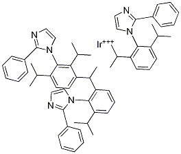 三[1-(2,6-二异丙基苯基)-2-苯基-1H-咪唑]合铱 结构式
