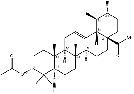 3-ACETYLOXY-(3ALPHA)-URS-12-EN-28-OIC ACID 结构式