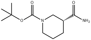 (R)-3-氨基甲酰基哌啶-1-羧酸叔丁酯 结构式