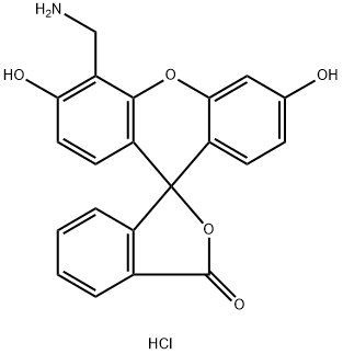 4'-(AMINOMETHYL)FLUORESCEIN, HYDROCHLORIDE;4'-AMF 结构式