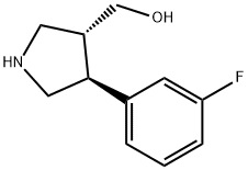 ((3R,4S)-4-(3-氟苯基)吡咯烷-3-基)甲醇 结构式