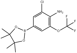 3-氯-5-(三氟甲氧基)-4-氨基苯硼酸频哪醇酯 结构式