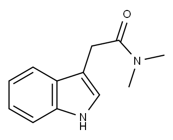 N,N-二甲基吲哚-3-乙酰胺 结构式