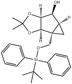 (1R,2R,3S,4S,5S)-1-(叔丁基二苯基)甲硅烷氧基甲基-2,3-二氧基-O,O-异亚丙基双环[3.1.0]己-4-醇 结构式