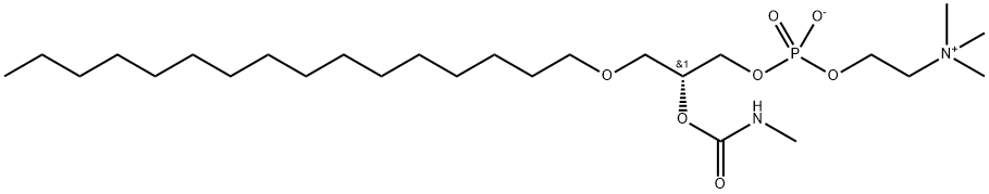 1-O-HEXADECYL-2-N-METHYLCARBAMYL-SN-GLYCERO-3-PHOSPHOCHOLINE 结构式