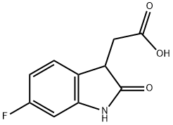 2-(6-氟-2-氧代吲哚炔-3-基)乙酸 结构式