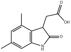 2-(4,6-二甲基-2-氧代吲哚-3-基)乙酸 结构式