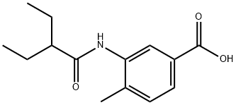 3-(2-乙基丁酰胺)-4-甲基苯甲酸 结构式