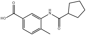 3-(环戊烷甲酰胺基)-4-甲基苯甲酸 结构式