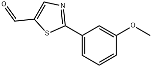 2-(3-甲氧基苯)-1,3-噻唑-5-甲醛 结构式