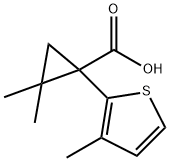 2,2-二甲基-1-(3-甲基噻吩-2-基)环丙烷-1-羧酸 结构式