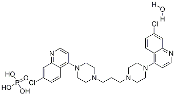 4,4'-(1,3-丙烷双-4,1-哌嗪基)双(7-氯喹啉)磷酸盐水合物 结构式