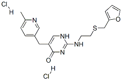 2-[[2-[(2-furylmethyl)thio]ethyl]amino]-5-[(6-methyl-3-pyridyl)methyl]-1H-pyrimidin-4-one dihydrochloride 结构式