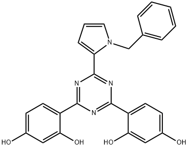 2-(1-苄基-1H-吡咯-2-基)-4,6-二(2,4-二羟基苯基)-1,3,5-三嗪 结构式