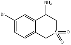 6-溴-3,4-二氢-1H-S,S-二氧代异硫色烯-4-氨基盐酸盐 结构式