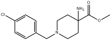 4-氨基-1-(4-氯苯基)哌啶-4-甲酸甲酯二盐酸盐 结构式