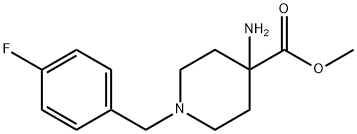 4-氨基-1-(4-氟苯基)哌啶-4-甲酸甲酯二盐酸盐 结构式