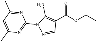 5-氨基-1-(4,6-二甲基嘧啶-2-基)吡唑-4-羧酸乙酯 结构式