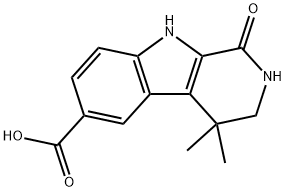 4,4-Dimethyl-1-oxo-2,3,4,9-tetrahydro-1H-pyrido[3,4-b]indole-6-carboxylic acid 结构式